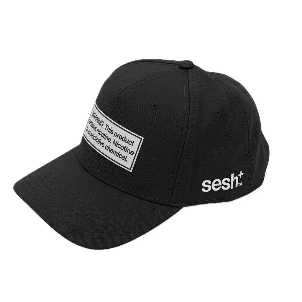 Black Sesh+ Warning Label Hat
